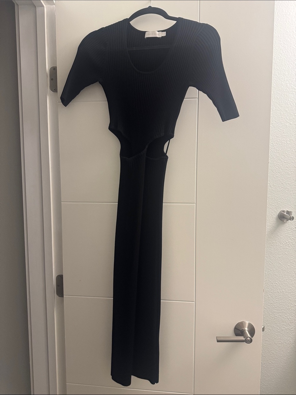 Jonathan Simkhai Black Ribbed Cutout Maxi Dress